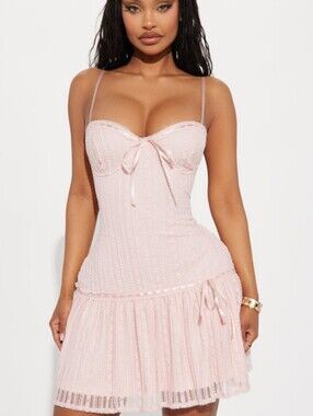 FASHION NOVA | Isabella Lace Mini Dress - Pink